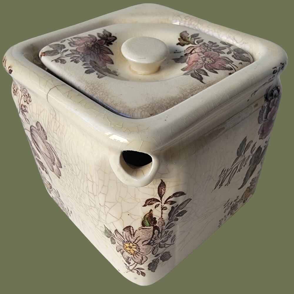 Vintage 1950s Royal Crownford Staffordshire "Charlotte" Cube Teapot for One